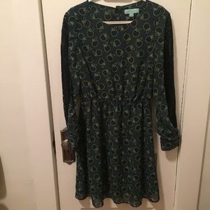 Green apple fit and flare dress